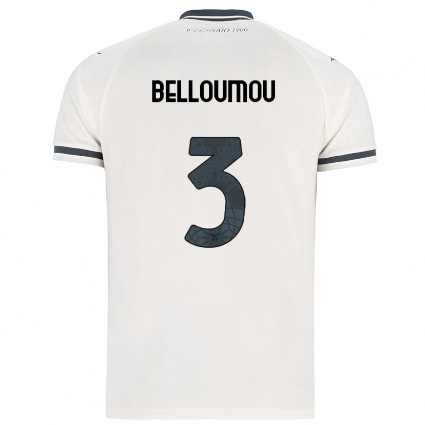 Danxen Donna Maglia Inès Belloumou #3 Bianco Blu Navy Kit Gara Away 2025/26 Maglietta