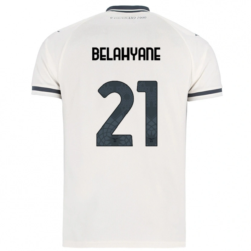 Danxen Donna Maglia Reda Belahyane #21 Bianco Blu Navy Kit Gara Away 2025/26 Maglietta