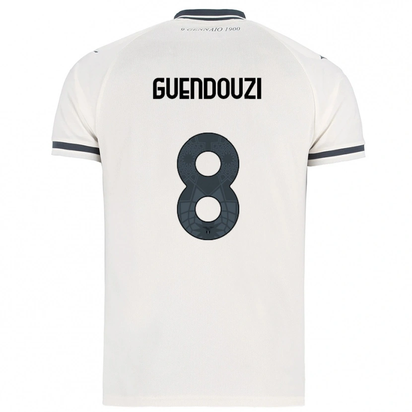 Danxen Donna Maglia Mattéo Guendouzi #8 Bianco Blu Navy Kit Gara Away 2025/26 Maglietta