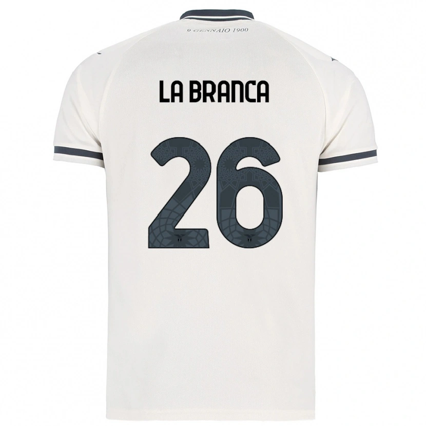 Danxen Donna Maglia Ruggero La Branca #26 Bianco Blu Navy Kit Gara Away 2025/26 Maglietta