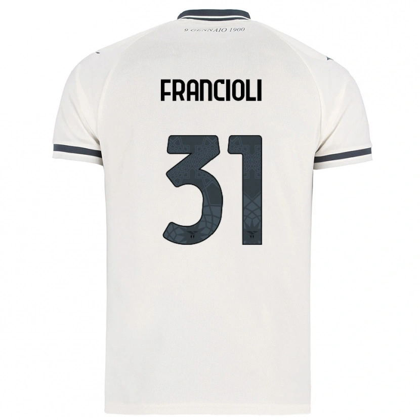 Danxen Donna Maglia Diego Francioli #31 Bianco Blu Navy Kit Gara Away 2025/26 Maglietta