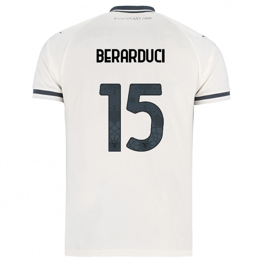 Danxen Donna Maglia Martina Berarduci #15 Bianco Blu Navy Kit Gara Away 2025/26 Maglietta