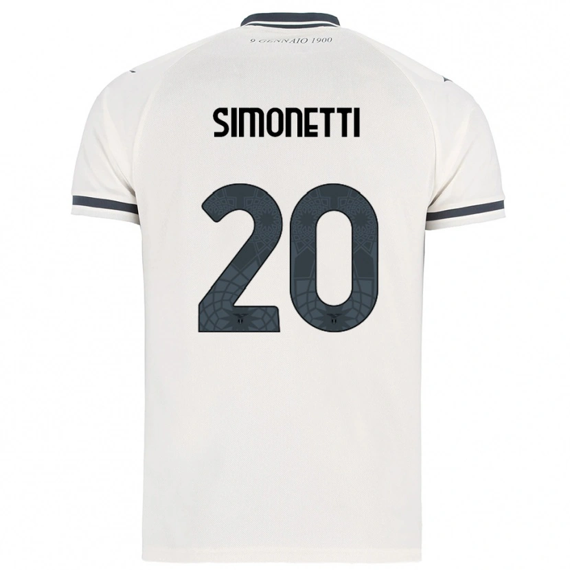 Danxen Donna Maglia Flaminia Simonetti #20 Bianco Blu Navy Kit Gara Away 2025/26 Maglietta