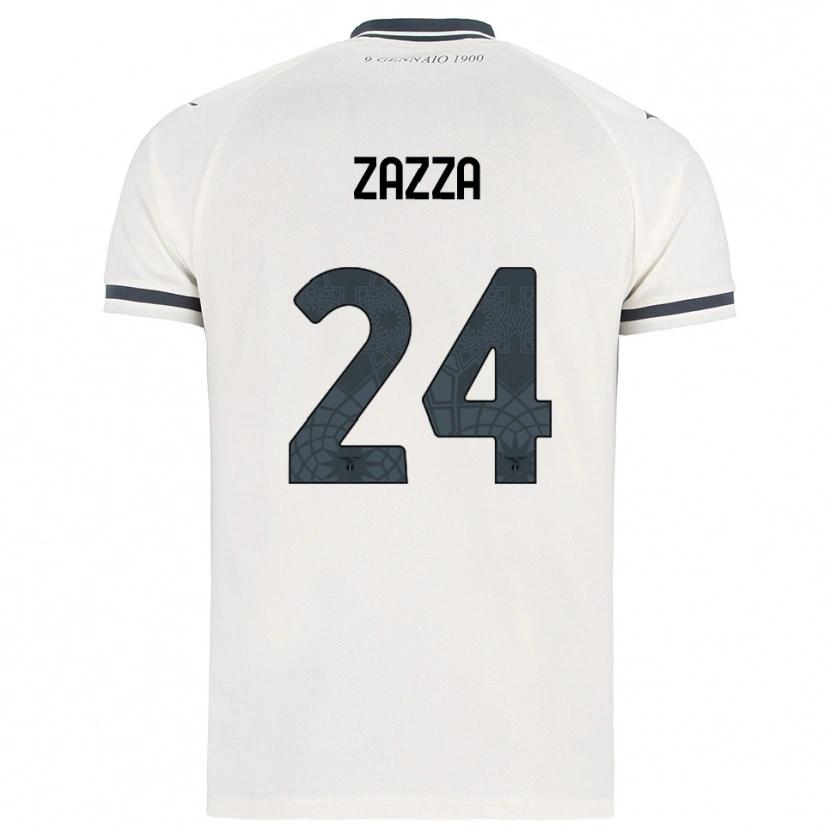 Danxen Donna Maglia Matteo Zazza #24 Bianco Blu Navy Kit Gara Away 2025/26 Maglietta