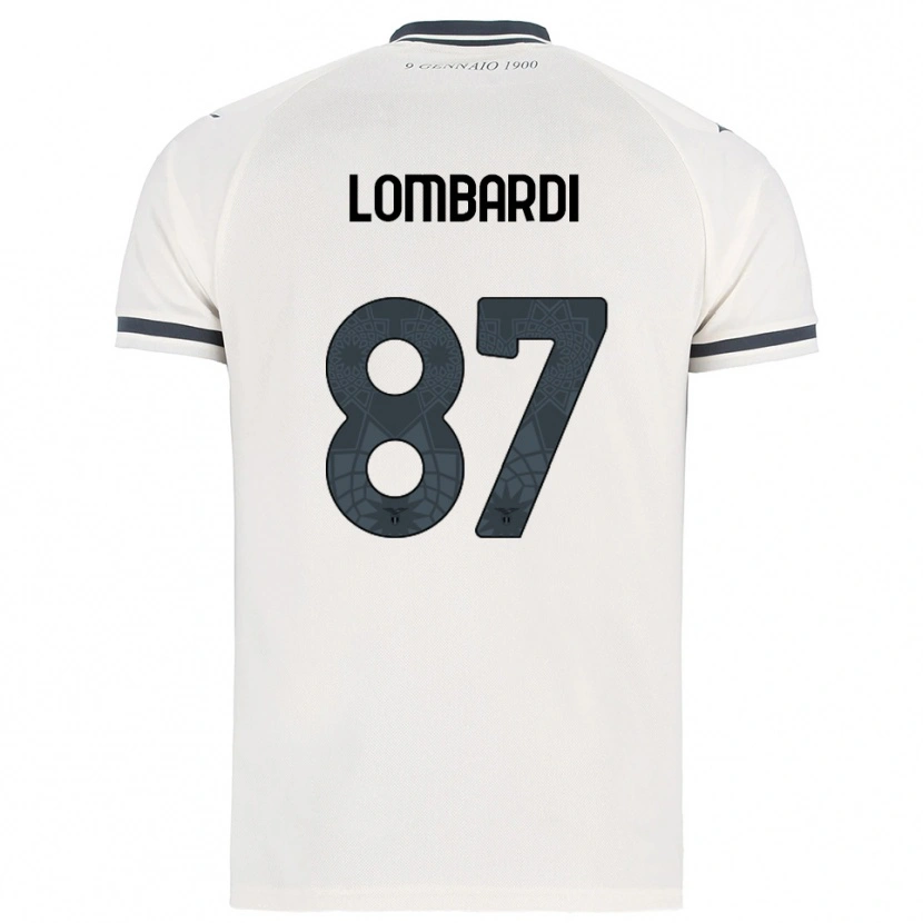 Danxen Donna Maglia Cristiano Lombardi #87 Bianco Blu Navy Kit Gara Away 2025/26 Maglietta
