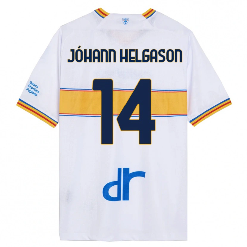 Danxen Donna Maglia Thórir Jóhann Helgason #14 Bianco Giallo Kit Gara Away 2025/26 Maglietta