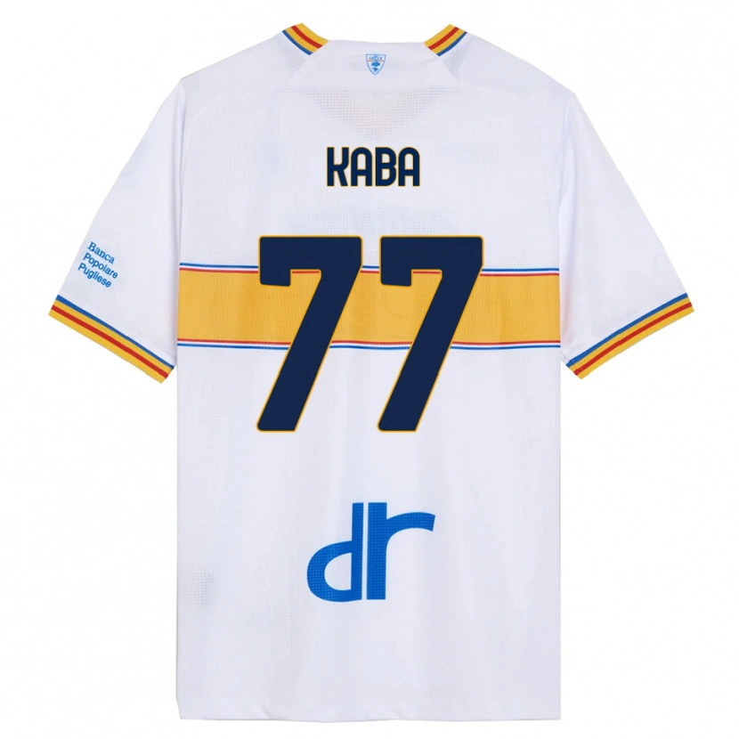 Danxen Donna Maglia Mohamed Kaba #77 Bianco Giallo Kit Gara Away 2025/26 Maglietta
