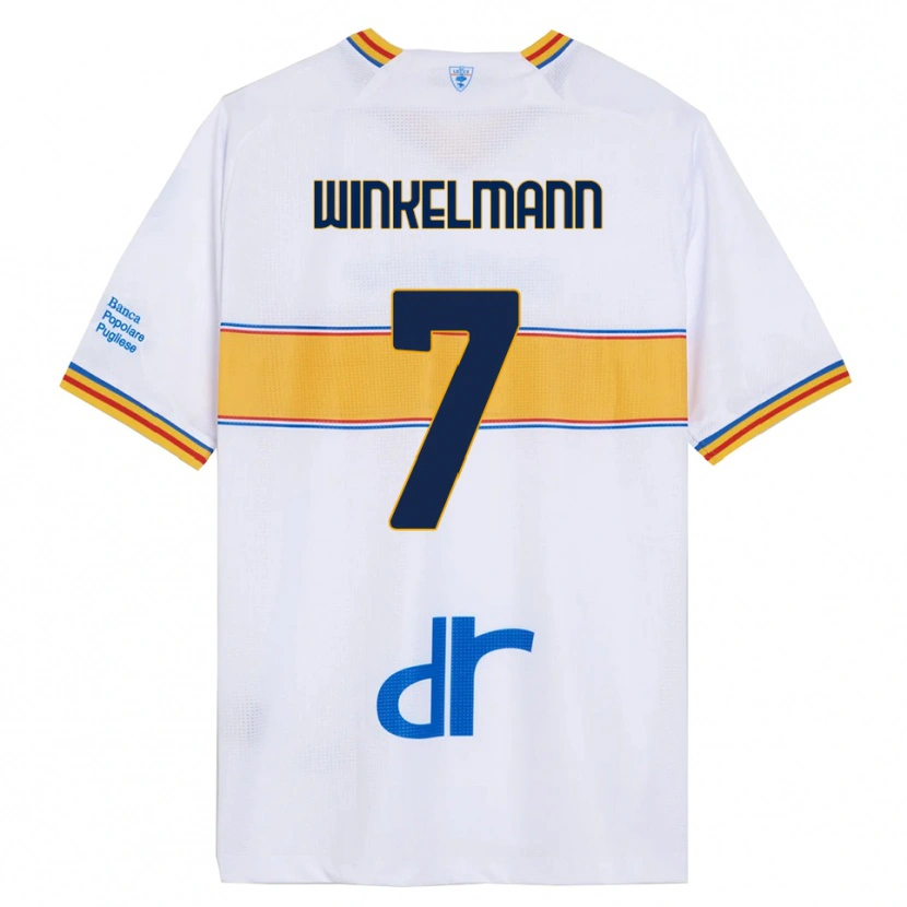 Danxen Donna Maglia Till Winkelmann #7 Bianco Giallo Kit Gara Away 2025/26 Maglietta