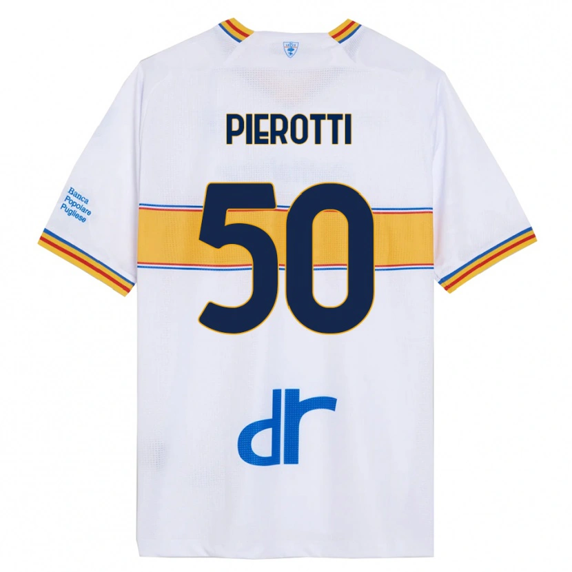 Danxen Donna Maglia Santiago Pierotti #50 Bianco Giallo Kit Gara Away 2025/26 Maglietta