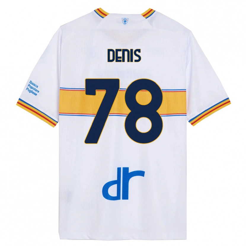 Danxen Donna Maglia Max Denis #78 Bianco Giallo Kit Gara Away 2025/26 Maglietta