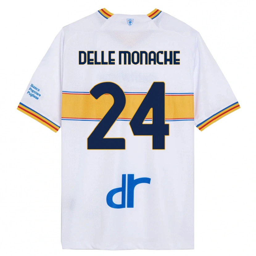 Danxen Donna Maglia Marco Delle Monache #24 Bianco Giallo Kit Gara Away 2025/26 Maglietta