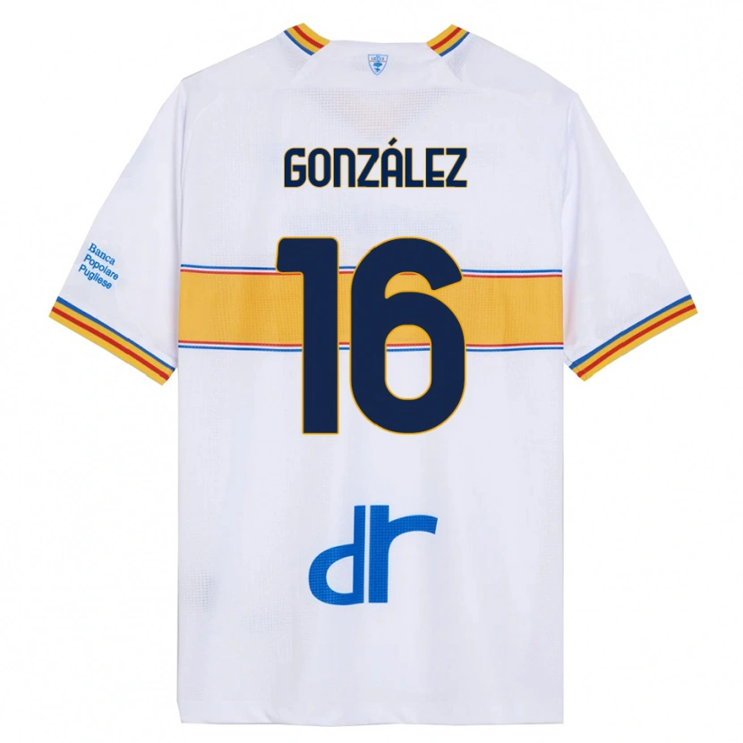 Danxen Donna Maglia Joan González #16 Bianco Giallo Kit Gara Away 2025/26 Maglietta