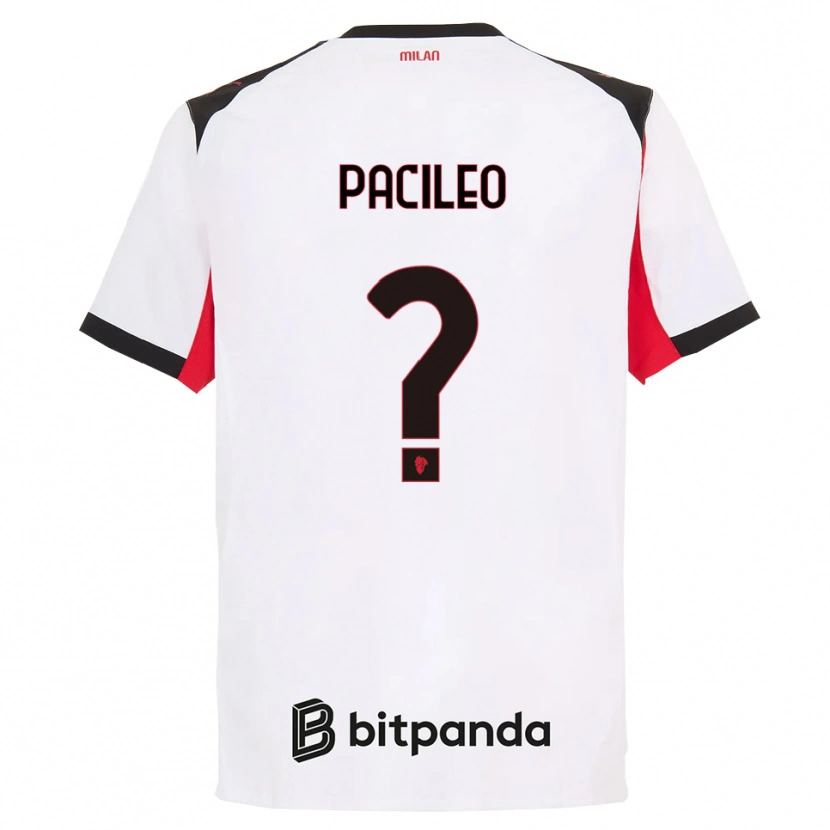 Danxen Donna Maglia Alessandro Pacileo #0 Bianco Nero Kit Gara Away 2025/26 Maglietta