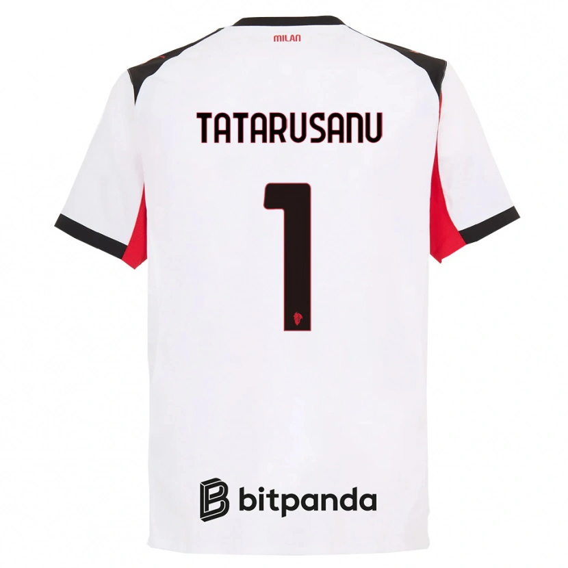 Danxen Donna Maglia Ciprian Tatarusanu #1 Bianco Nero Kit Gara Away 2025/26 Maglietta