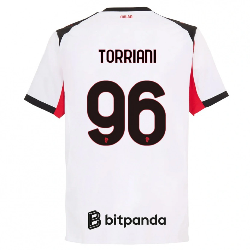 Danxen Donna Maglia Lorenzo Torriani #96 Bianco Nero Kit Gara Away 2025/26 Maglietta