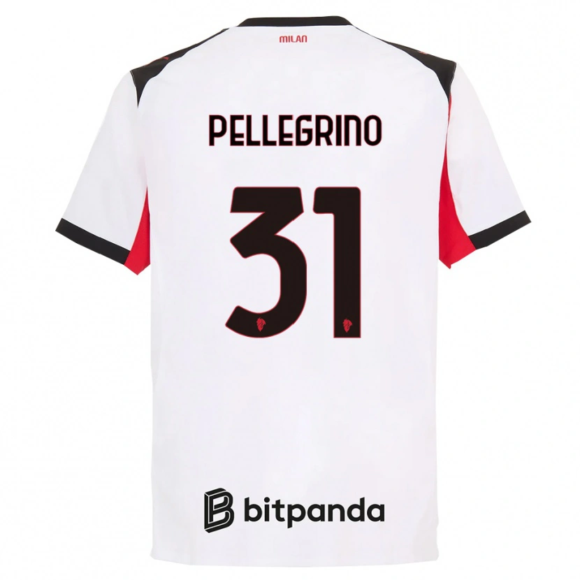 Danxen Donna Maglia Marco Pellegrino #31 Bianco Nero Kit Gara Away 2025/26 Maglietta