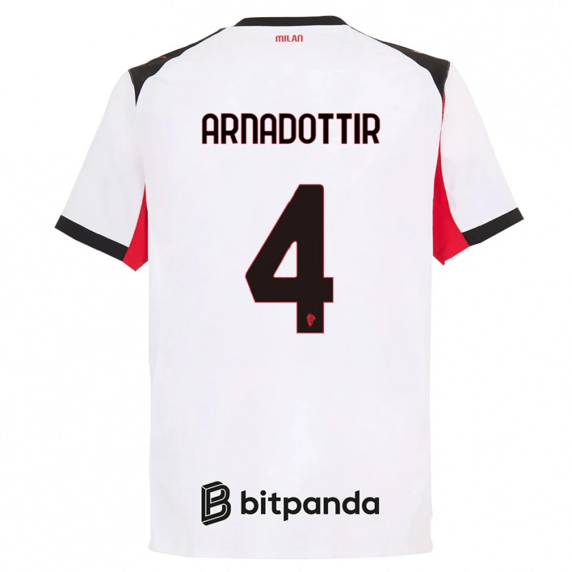 Danxen Donna Maglia Guony Arnadottir #4 Bianco Nero Kit Gara Away 2025/26 Maglietta