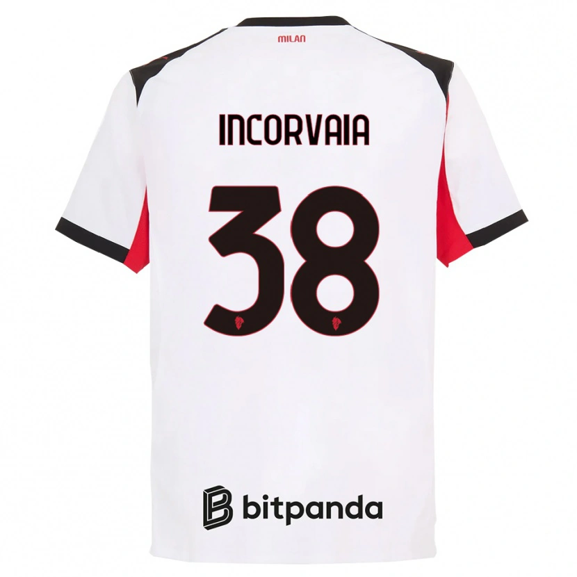 Danxen Donna Maglia Giovanni Incorvaia #38 Bianco Nero Kit Gara Away 2025/26 Maglietta