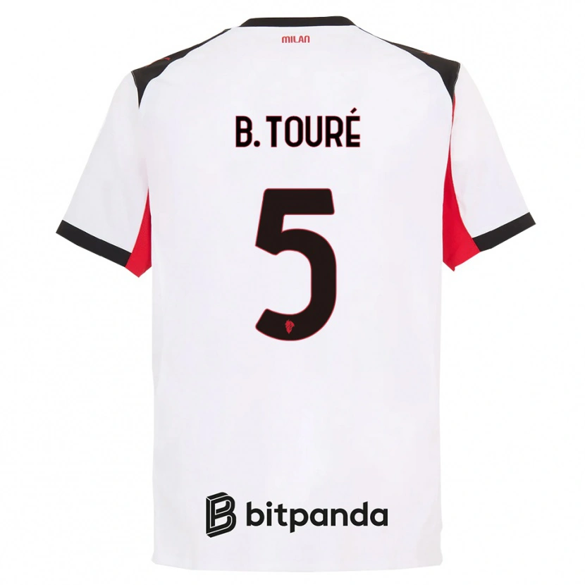 Danxen Donna Maglia Fode Ballo-Toure #5 Bianco Nero Kit Gara Away 2025/26 Maglietta