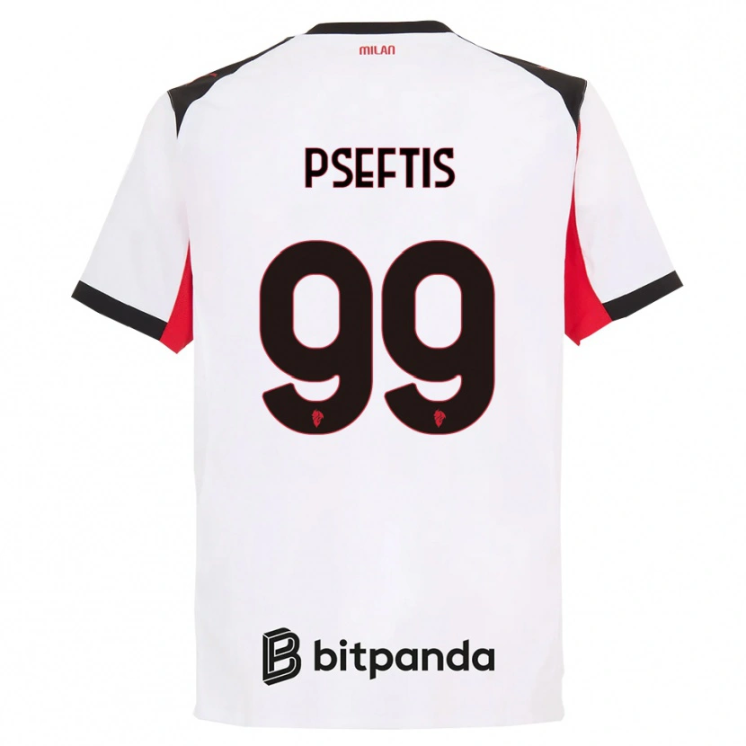 Danxen Donna Maglia Fotios Pseftis #99 Bianco Nero Kit Gara Away 2025/26 Maglietta