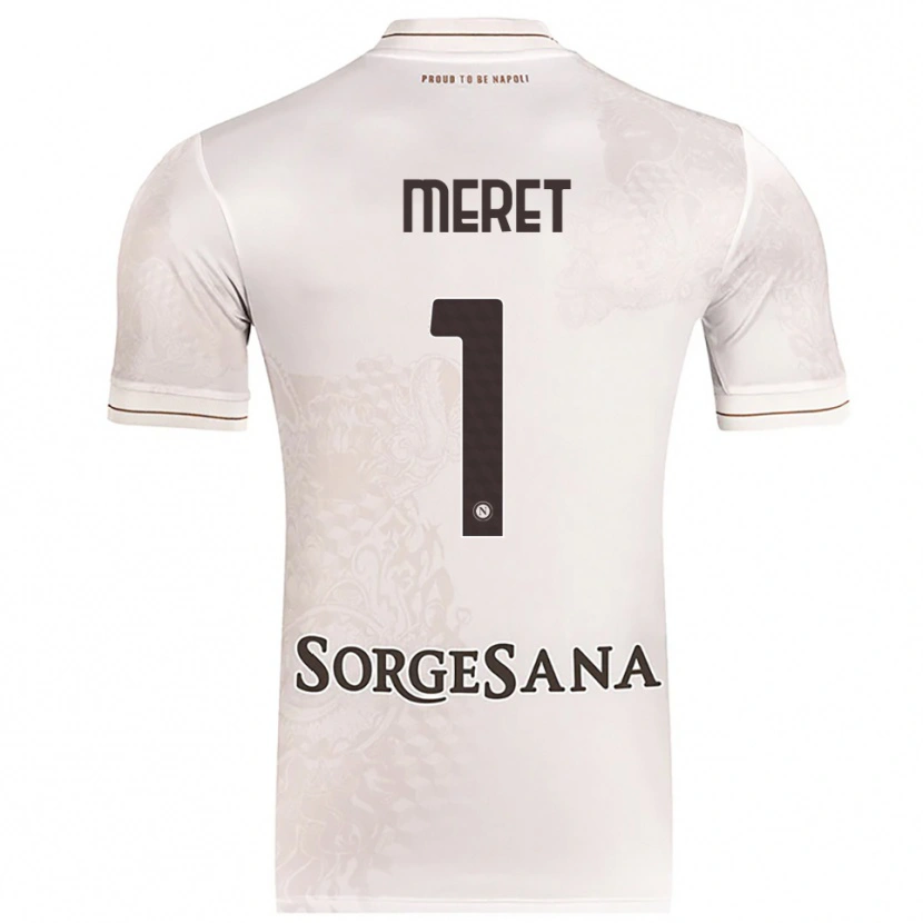 Danxen Donna Maglia Alex Meret #1 Champagne Marrone Kit Gara Away 2025/26 Maglietta