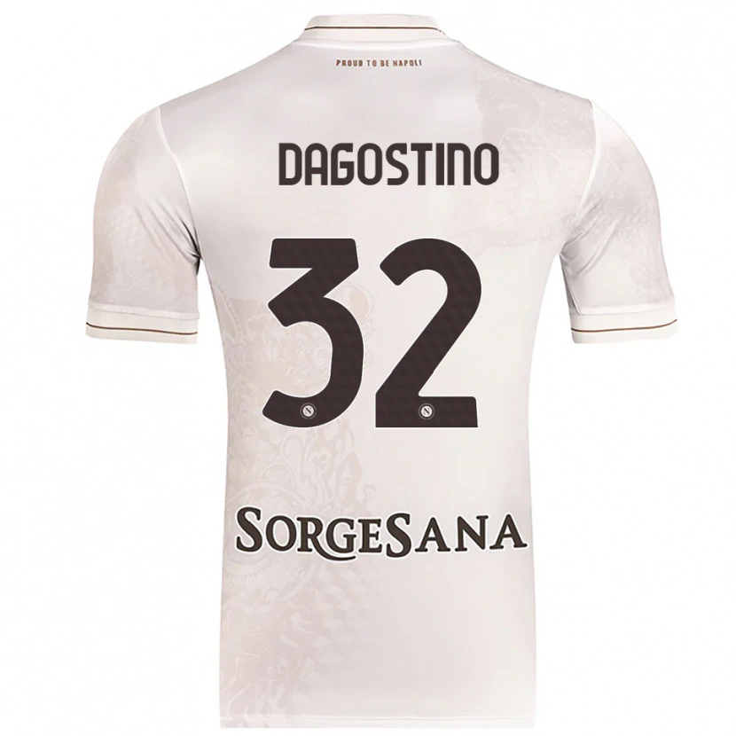 Danxen Donna Maglia Giuseppe Dagostino #32 Champagne Marrone Kit Gara Away 2025/26 Maglietta