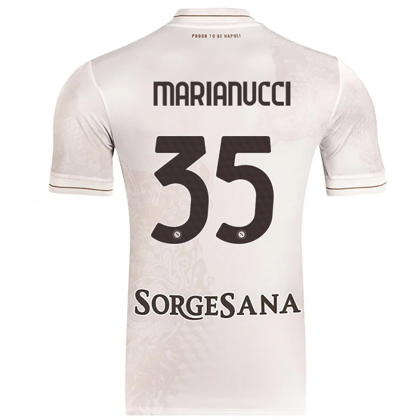 Danxen Donna Maglia Luca Marianucci #35 Champagne Marrone Kit Gara Away 2025/26 Maglietta