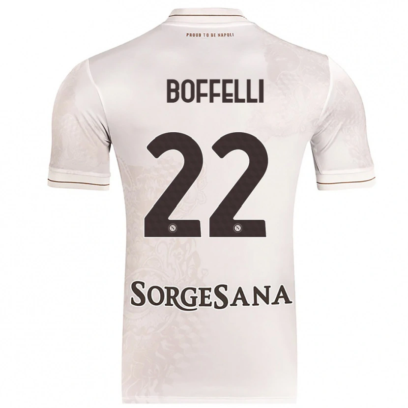 Danxen Donna Maglia Valerio Boffelli #22 Champagne Marrone Kit Gara Away 2025/26 Maglietta