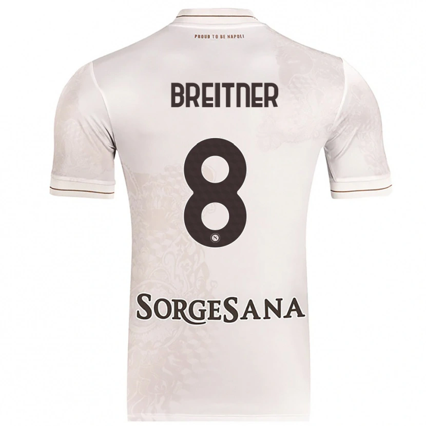 Danxen Donna Maglia Stephanie Breitner #8 Champagne Marrone Kit Gara Away 2025/26 Maglietta