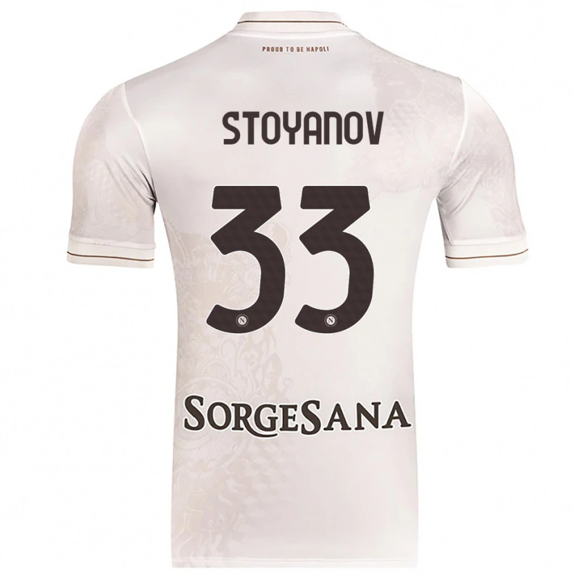 Danxen Donna Maglia Steliyan Stoyanov #33 Champagne Marrone Kit Gara Away 2025/26 Maglietta