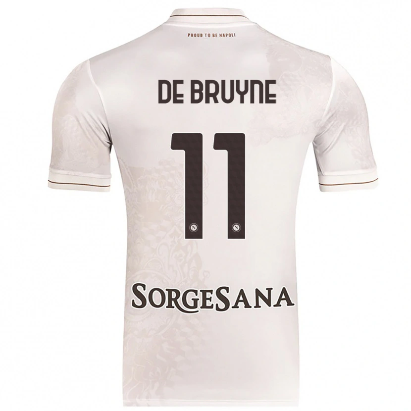Danxen Donna Maglia Kevin De Bruyne #11 Champagne Marrone Kit Gara Away 2025/26 Maglietta