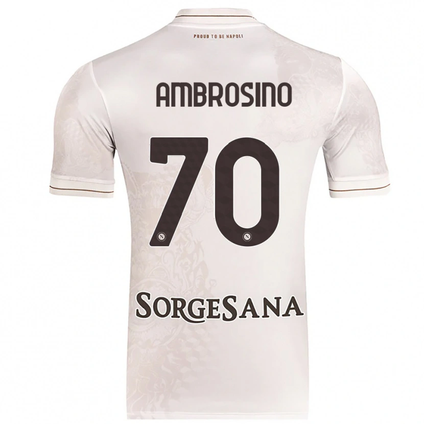 Danxen Donna Maglia Giuseppe Ambrosino #70 Champagne Marrone Kit Gara Away 2025/26 Maglietta