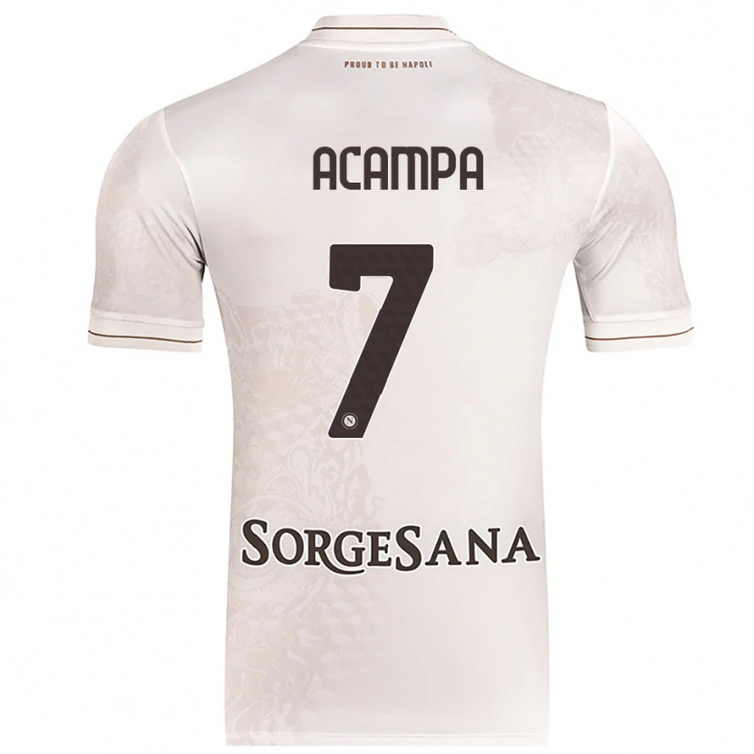 Danxen Donna Maglia Davide Acampa #7 Champagne Marrone Kit Gara Away 2025/26 Maglietta