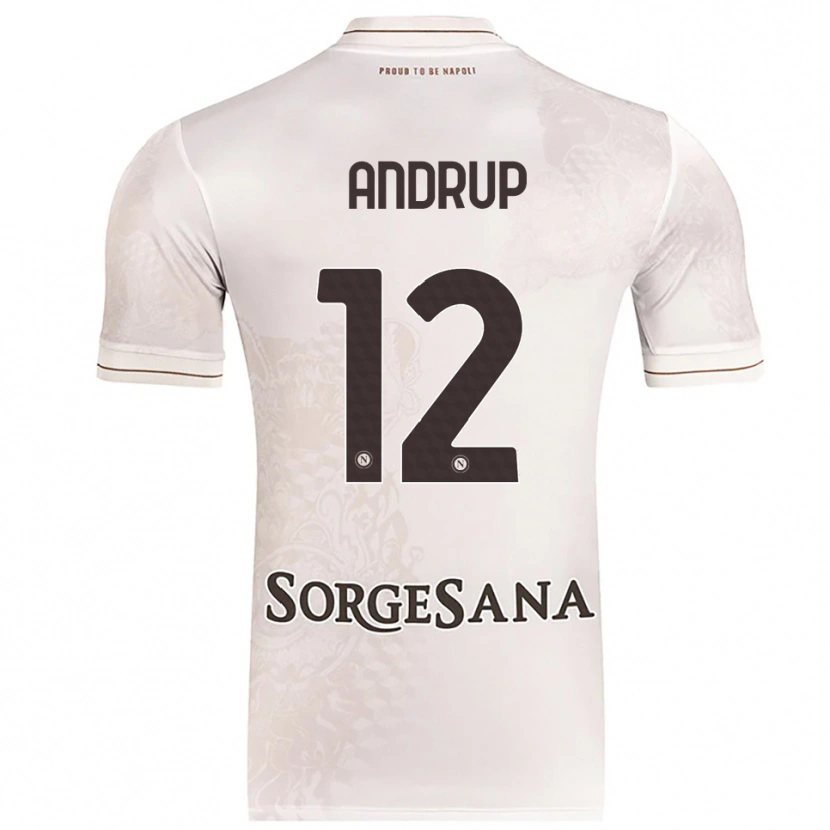 Danxen Donna Maglia Klara Lena Elisabeth Andrup #12 Champagne Marrone Kit Gara Away 2025/26 Maglietta