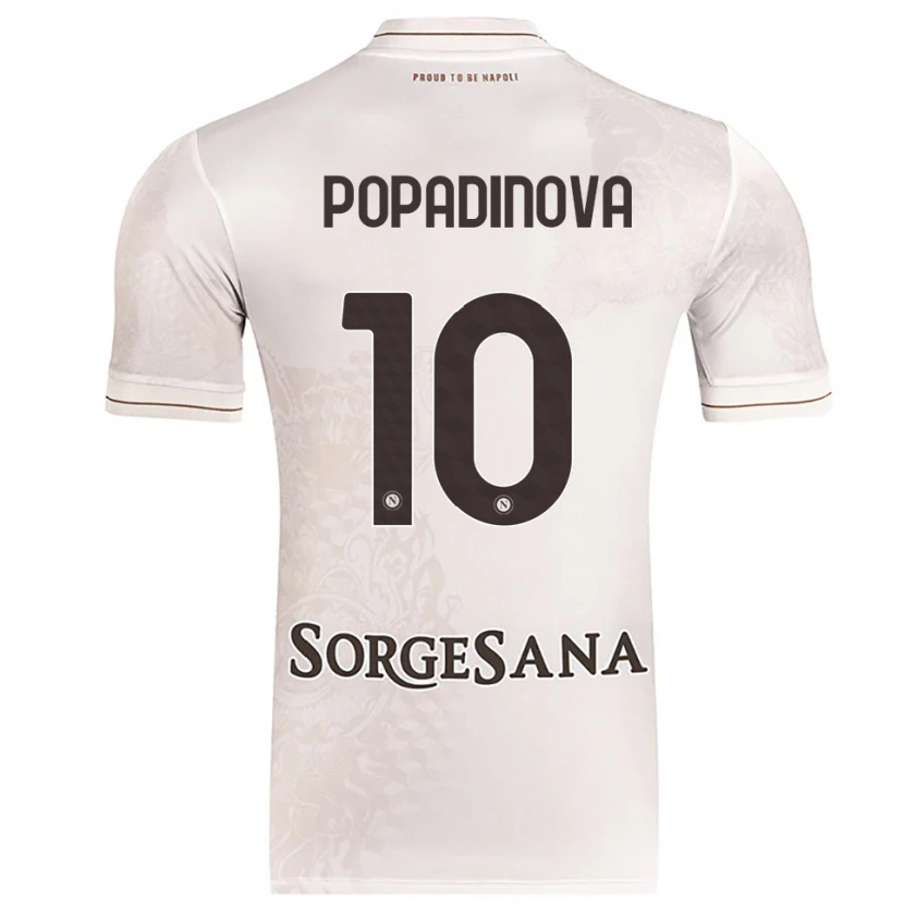 Danxen Donna Maglia Evdokiya Popadinova #10 Champagne Marrone Kit Gara Away 2025/26 Maglietta