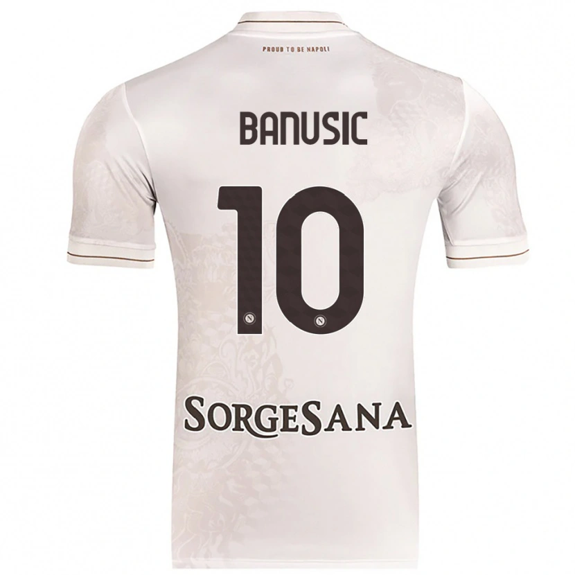 Danxen Donna Maglia Marija Banušić #10 Champagne Marrone Kit Gara Away 2025/26 Maglietta