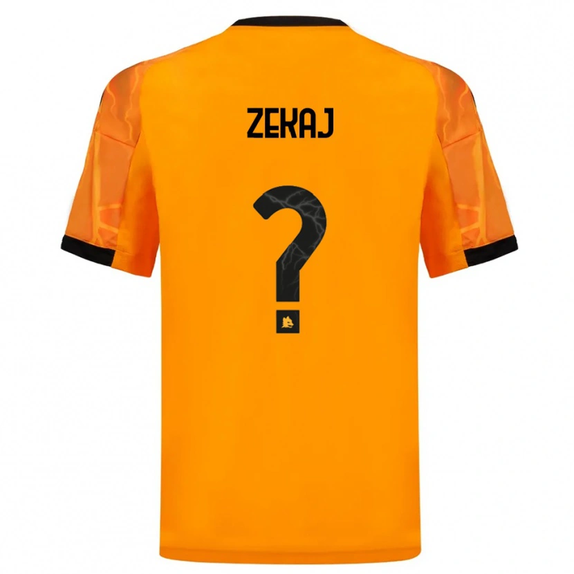 Danxen Donna Maglia Alvin Zekaj #0 Arancione Nero Kit Gara Away 2025/26 Maglietta