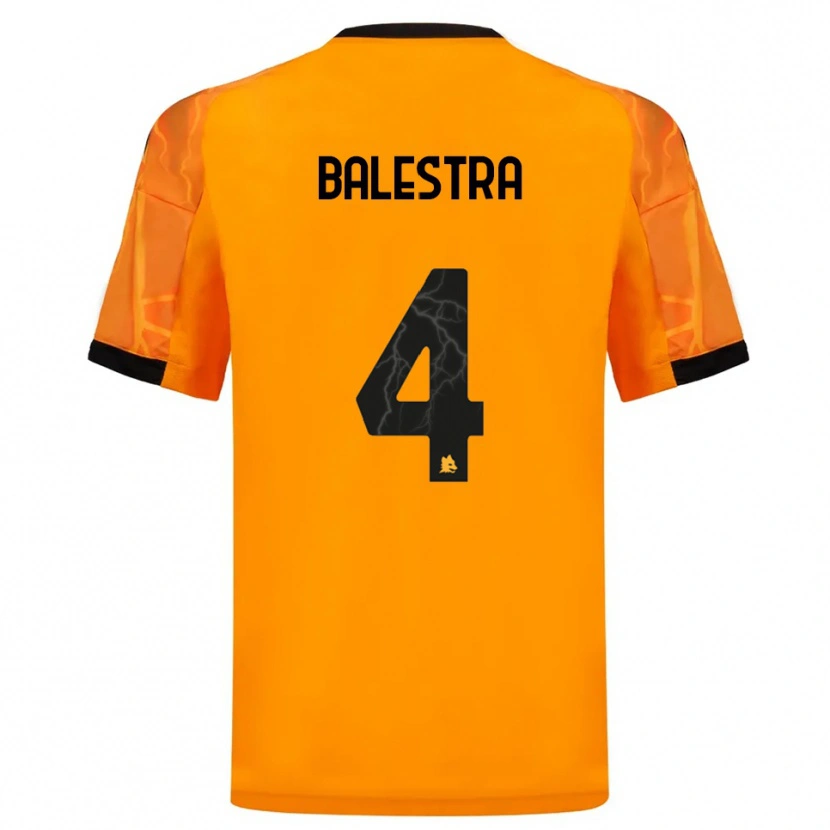 Danxen Donna Maglia Christian Balestra #4 Arancione Nero Kit Gara Away 2025/26 Maglietta
