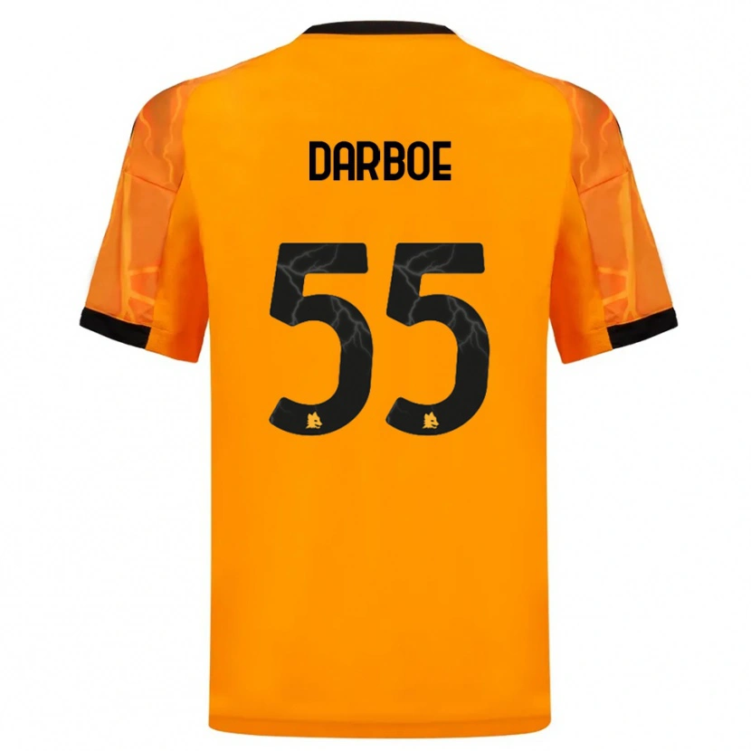 Danxen Donna Maglia Ebrima Darboe #55 Arancione Nero Kit Gara Away 2025/26 Maglietta