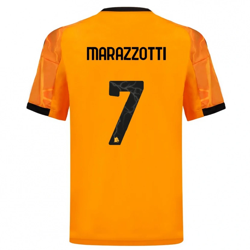 Danxen Donna Maglia Fabrizio Marazzotti #7 Arancione Nero Kit Gara Away 2025/26 Maglietta