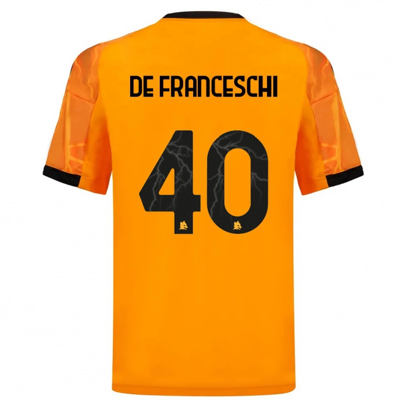 Danxen Donna Maglia Leonardo De Franceschi #40 Arancione Nero Kit Gara Away 2025/26 Maglietta