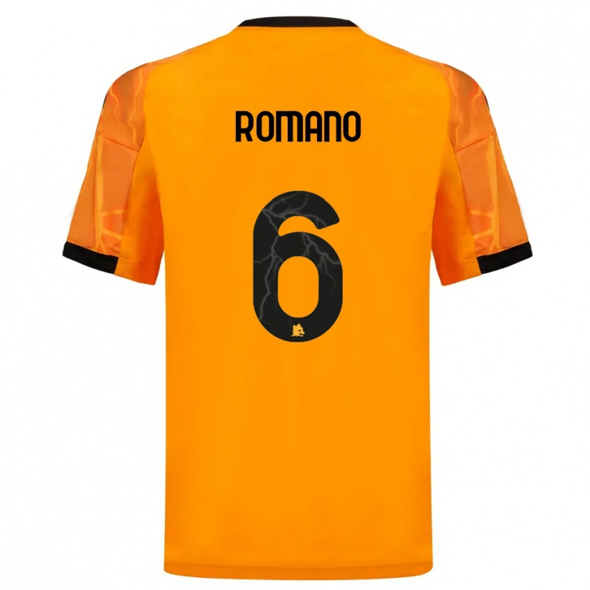Danxen Donna Maglia Alessandro Romano #6 Arancione Nero Kit Gara Away 2025/26 Maglietta