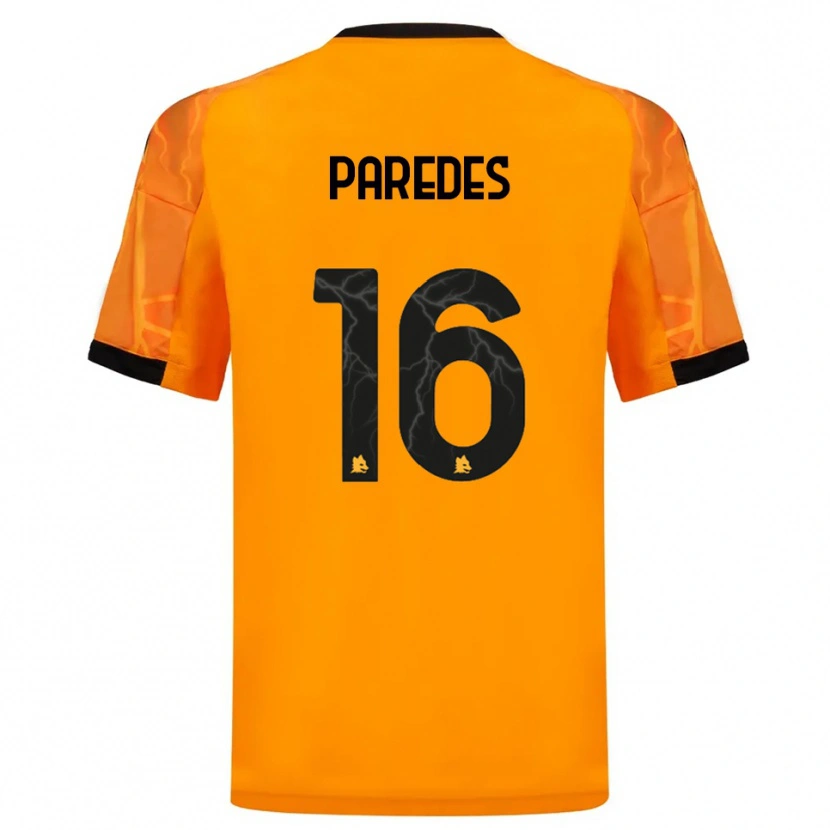 Danxen Donna Maglia Leandro Paredes #16 Arancione Nero Kit Gara Away 2025/26 Maglietta