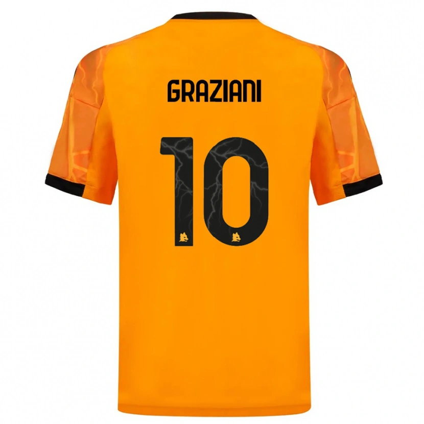Danxen Donna Maglia Leonardo Graziani #10 Arancione Nero Kit Gara Away 2025/26 Maglietta