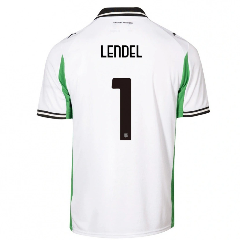 Danxen Donna Maglia Davide Lendel #1 Bianco Verde Nero Kit Gara Away 2025/26 Maglietta