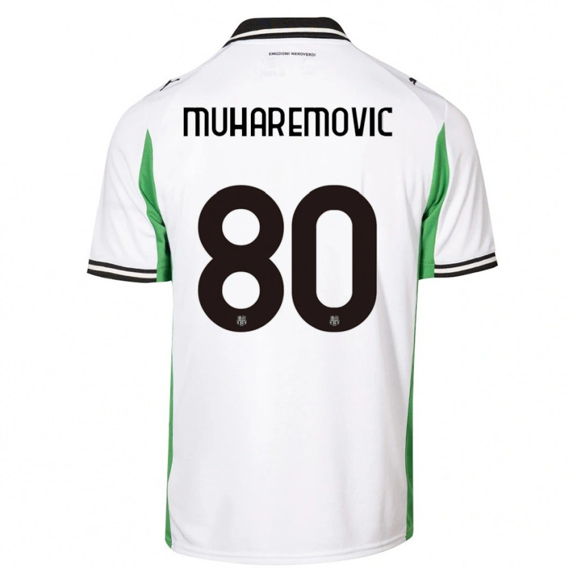 Danxen Donna Maglia Tarik Muharemović #80 Bianco Verde Nero Kit Gara Away 2025/26 Maglietta