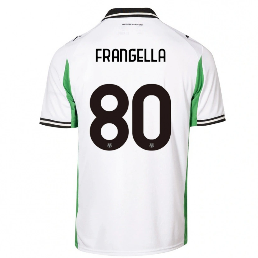 Danxen Donna Maglia Christian Frangella #80 Bianco Verde Nero Kit Gara Away 2025/26 Maglietta