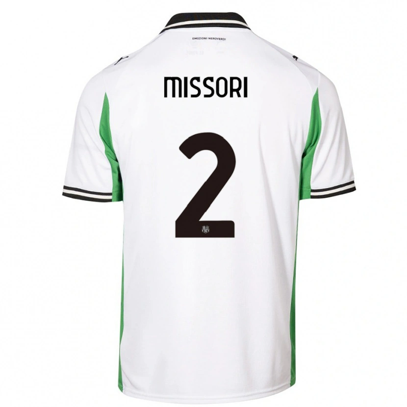 Danxen Donna Maglia Filippo Missori #2 Bianco Verde Nero Kit Gara Away 2025/26 Maglietta
