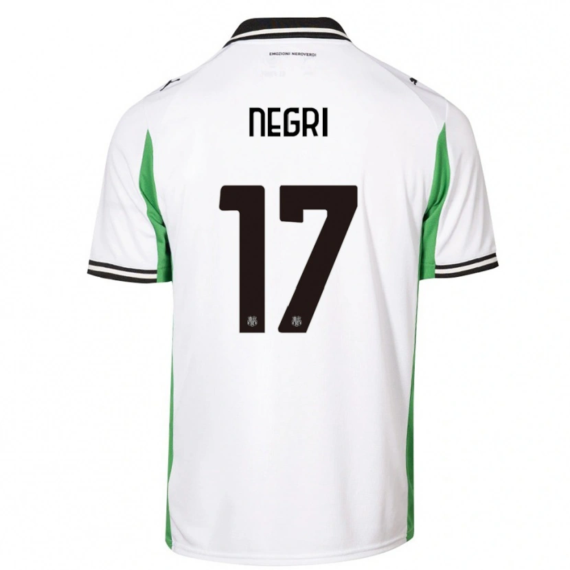 Danxen Donna Maglia Gabriele Negri #17 Bianco Verde Nero Kit Gara Away 2025/26 Maglietta