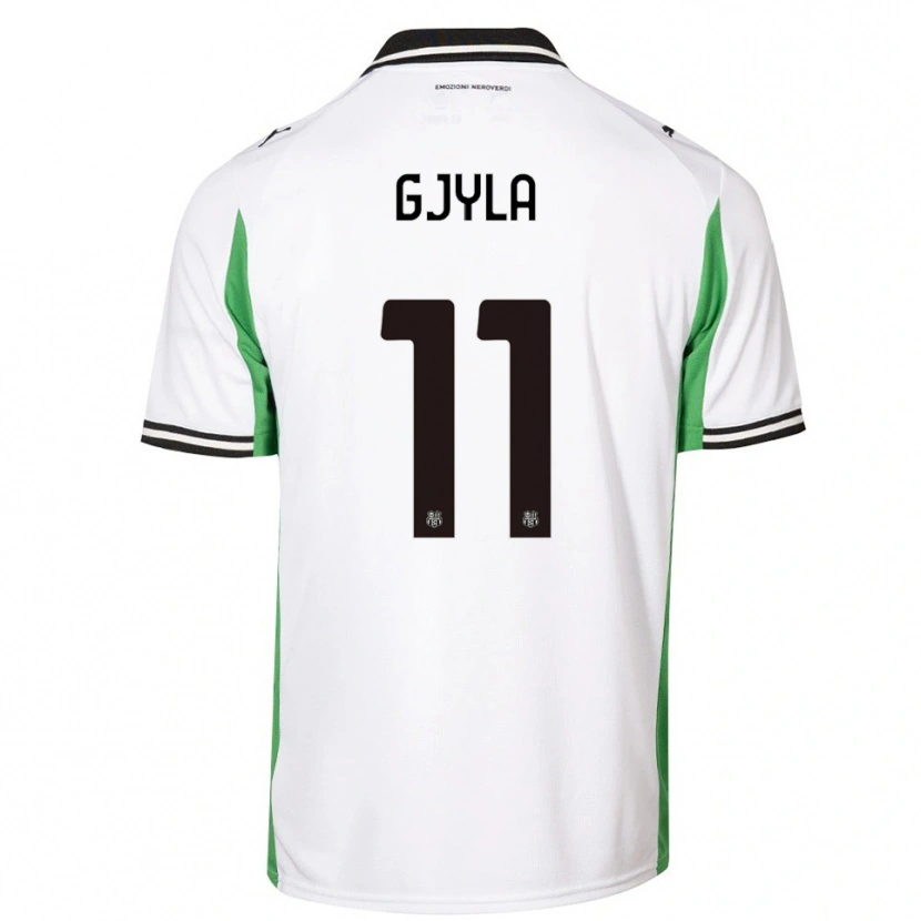Danxen Donna Maglia Briajan Gjyla #11 Bianco Verde Nero Kit Gara Away 2025/26 Maglietta